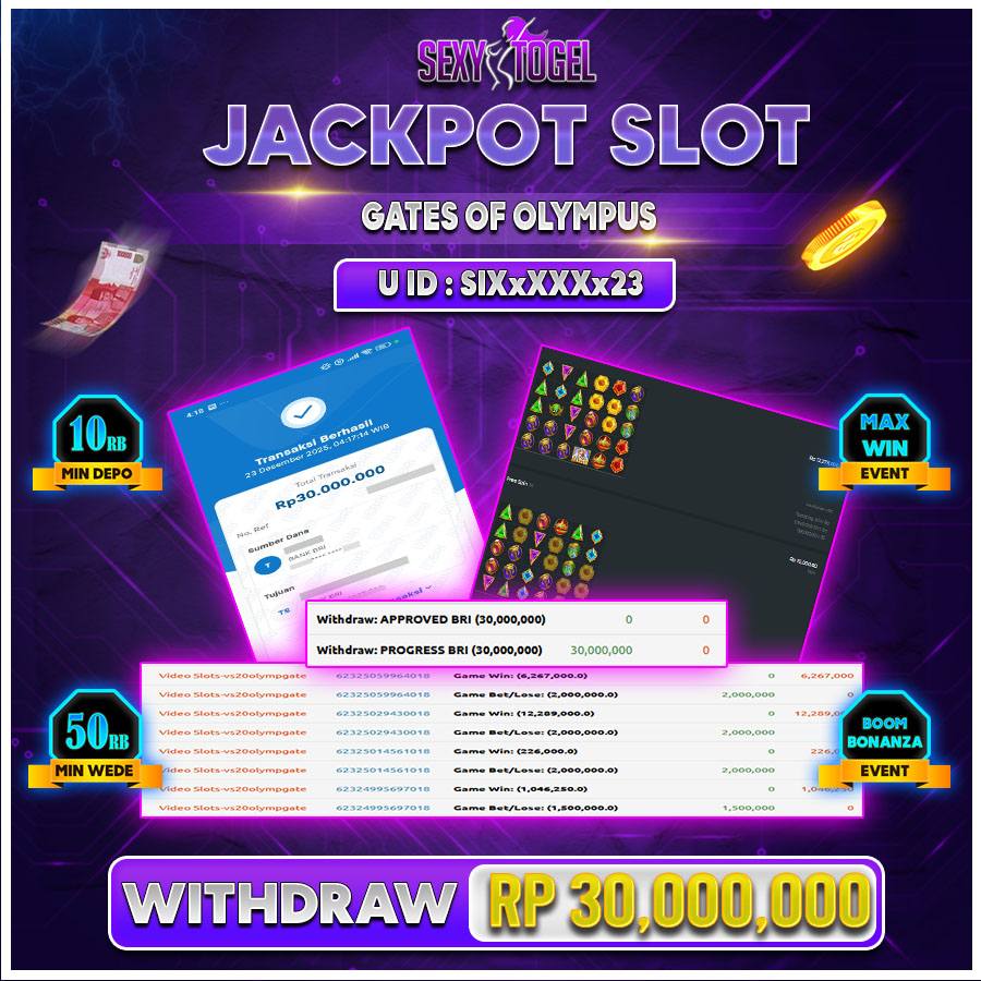 SEXYTOGEL JACKPOT SLOT GATES OF OLYMPUS Rp.30.000.000.,-LUNAS